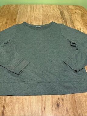 J Jill Fit Green Long Sleeve Crew Neck Cotton Poly Shirt Womens Size Large XL